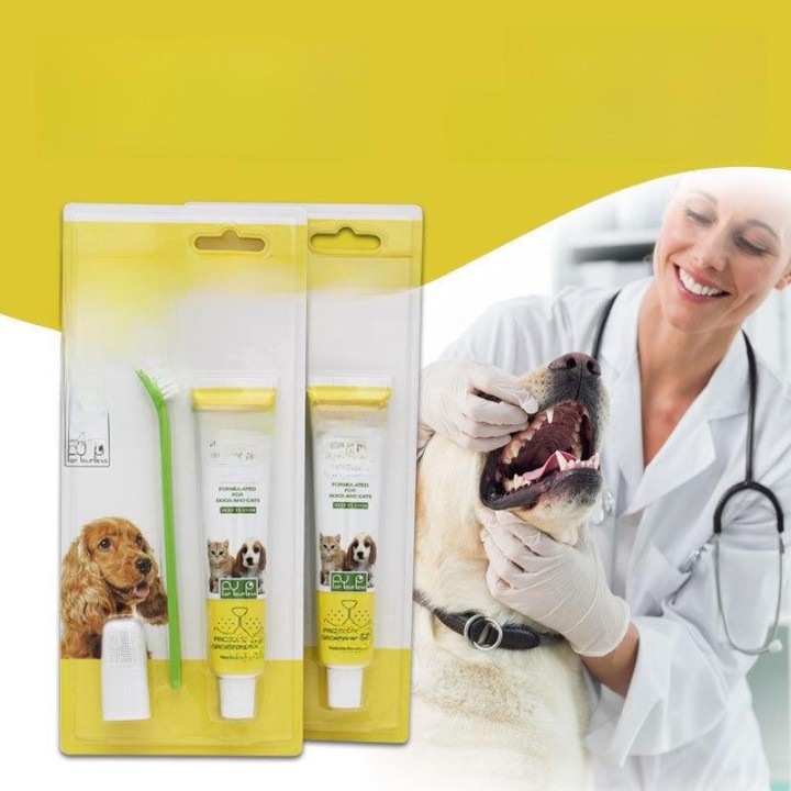 „Hundezahnbürste & Zahnpasta-Set für frischen Atem“ Beef flavor