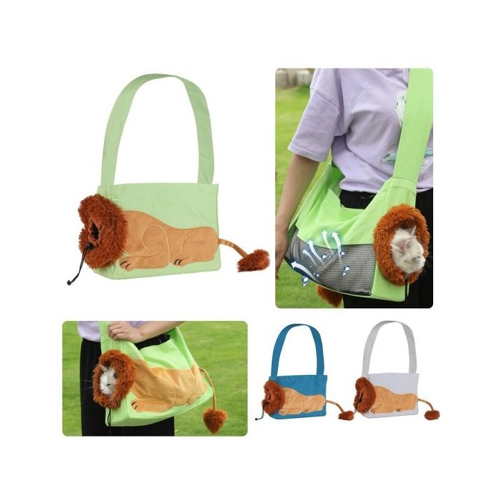Pet Out Umhängetasche, Löwenförmiger Showkopf, Canvas, Katzentragetasche, Tragetasche für Haustiere im Freien, Reisetasche fü