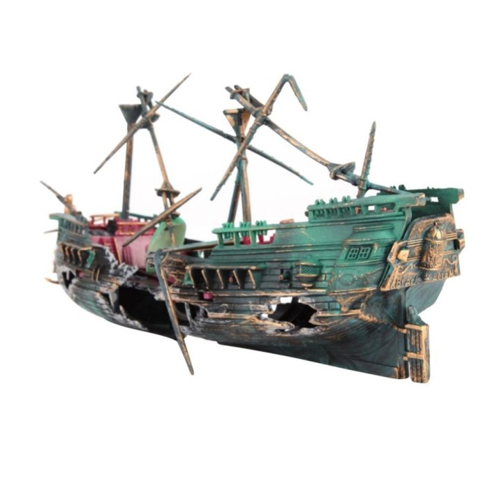 Aquarium Dekoration Boot Schiffswrack Versunken Kunststoff Boot Air Split Gebrochen Schiffswrack Fisch Tank