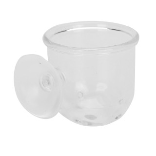 Kleine Kristallglas-Futterschale für Pflanzen, Fische, rote Würmer, Futterschalen für Aquarien(L) Large