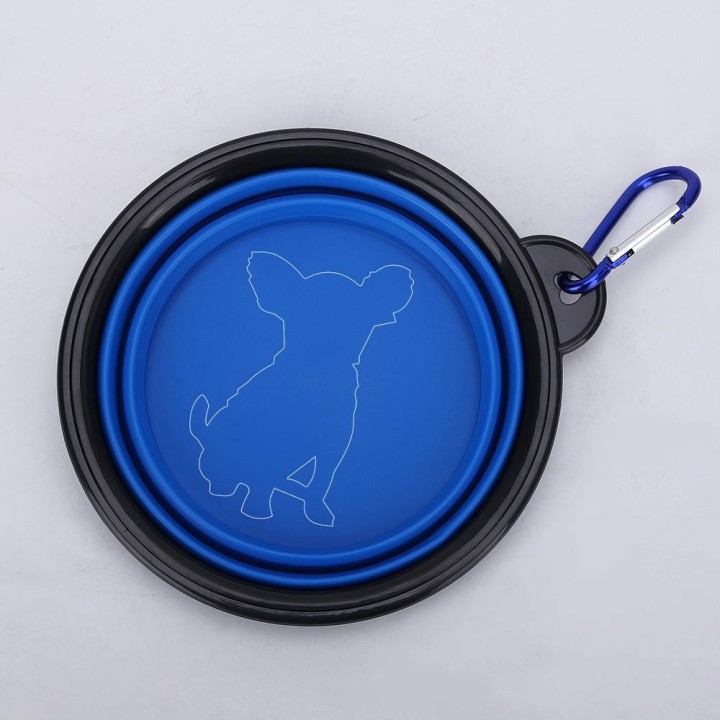 Faltbarer Hundefutter-Wassernapf aus Kunststoff für Haustiere, Outdoor, Camping, Reisen, tragbarer hängender Futterbehälter f