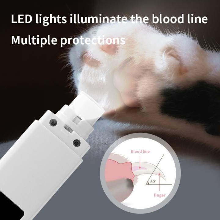Schmerzloser USB-Lade-Nagelschleifer für Hunde, wiederaufladbar, Haustier-Nagelknipser, leiser elektrischer Hunde- und Katzen