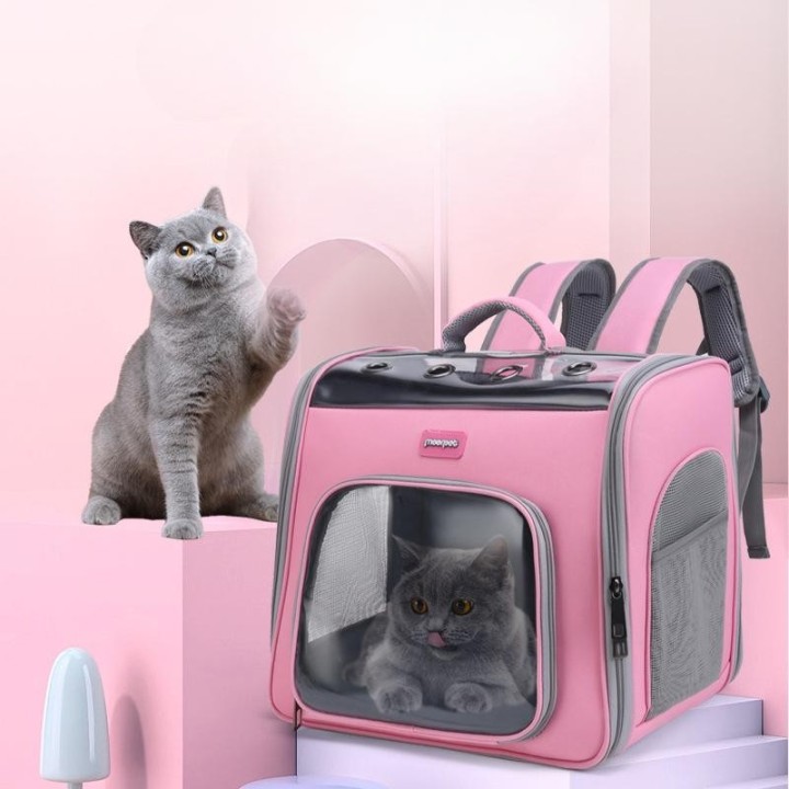 Haustier-Katzentasche, tragbarer Raumkapsel-Rucksack, transparent, atmungsaktiv, Haustiertasche für Katzen, die auf den Schul