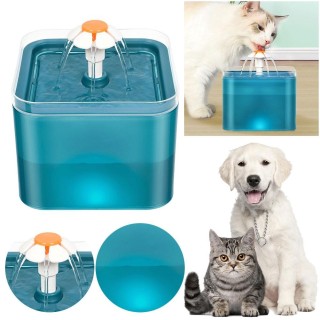 2L Katzen-/Hundewasserspender mit LED-Licht Automatischer Trinknapf Stumm Elektrischer Wasserbrunnen Haustier-Bewässerungsbed