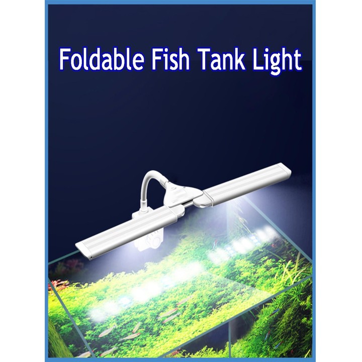 Die Klemmleuchte für Aquarien kann um 180 ° erweitert werden, um den Winkel einzustellen. Die zweifarbige Lichtsteuerung in B