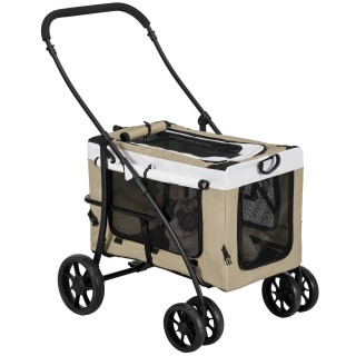 2 in 1 Hundewagen Hundebuggy klappbar für Hunde &amp, Katzen bis 10 kg Katzenbuggy
