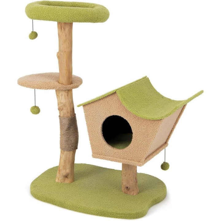 Kratzbaum 110cm, mit gepolsterter Sitzfläche