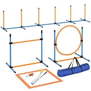 Agility Set Hunde 7-teilig Agility-Ausrüstung für Hundetraining Steckhürdenset