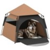 Haustierzelt, Hundezelt, Katzenhaus im Freien, Hundehaus mit Meshfenster Braun