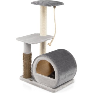 Kratzbaum klein, 92cm, Katzenbaum mit Höhle aus Bambus, Katzenkratzbaum