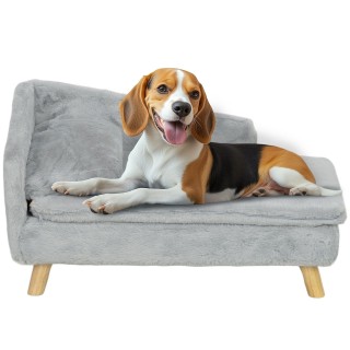 Hundesofa, Hundebett mit Erhöhtem Design, für mittelgroße Hunde, Hellgrau