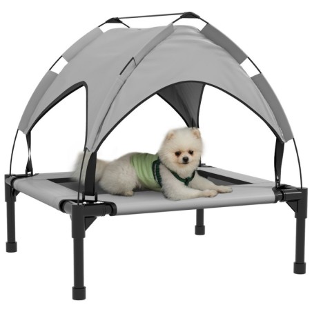 Erhöhtes Hundebett mit Baldachin, Haustierbett, Outdoor Hundeliege mit Dach