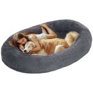 Hundebett für Menschen Waschbar Katzenbett mit 10cm Eier-Schaumstoffunterlage