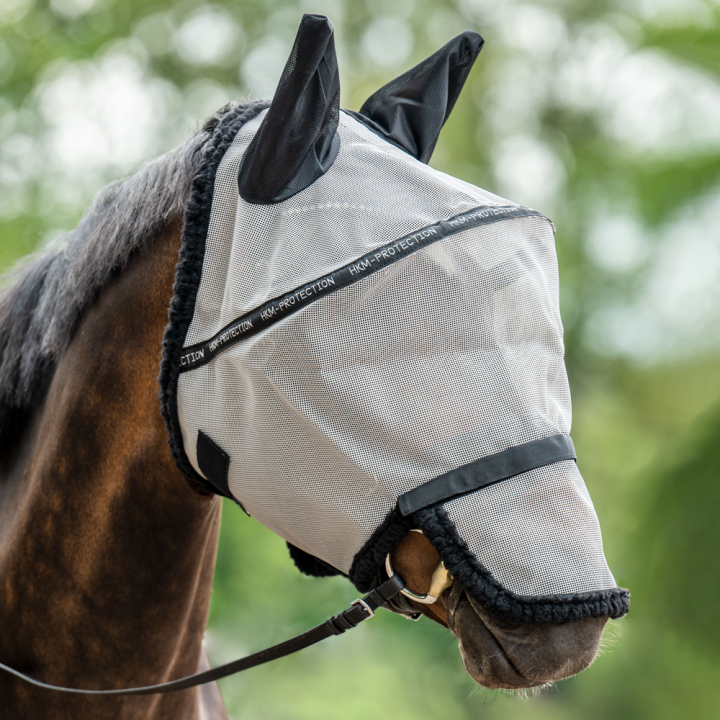HKM Fliegenschutzmaske mit Nüsternschutz zum Abkletten