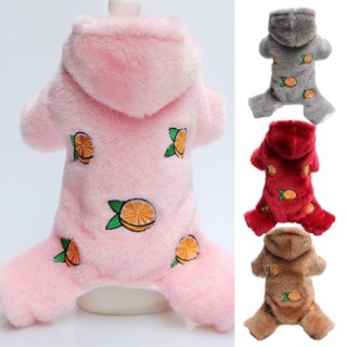 Haustier Kleidung Exquisite Muster Super Weiche Korallen Fleece Winter Haustier Hund Pyjamas Overall Dekor 2XL kaffeebraun