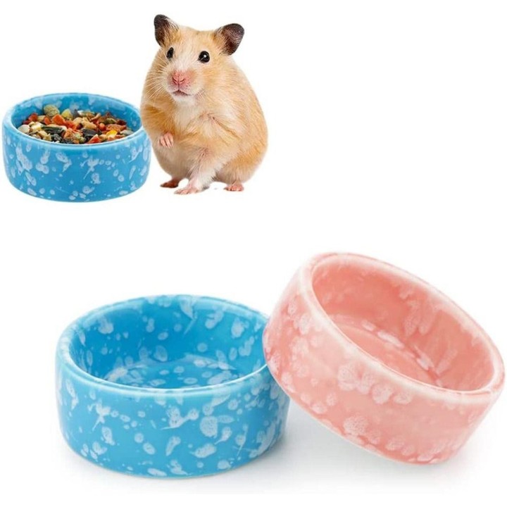Kaubeständiger Futter- und Wassernapf für Kleintiere, Hamster, Keramik-Futternapf, Futternapf für Haustiere königsblau