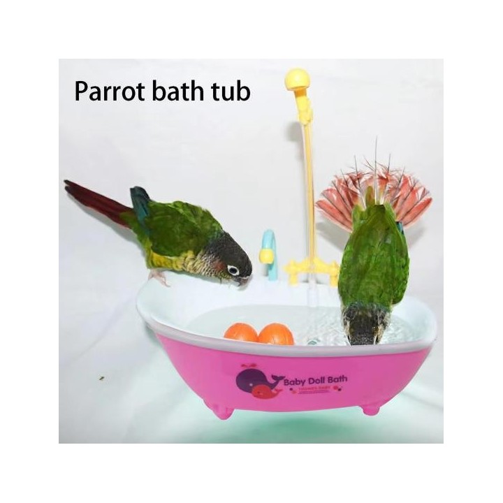 Papageienbadewanne, automatisches Vogelbad, Duschwanne, elektrisches Vogelbad, Brunnen, Duschbox für kleine und mittelgroße P