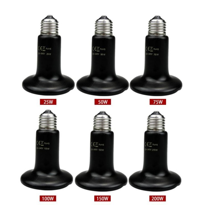 Keramik-Emitter-Wärmelampe, Haustier-Heizlampe, Infrarot, schwarz, für Reptilien, Tiere, Heizung, Keramik, Heate Brooder Choc