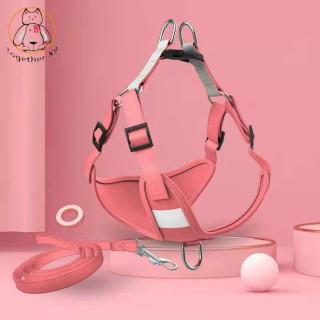 Universal-Haustierwestengeschirr für Katzen und Hunde - Laufleine Small rosa