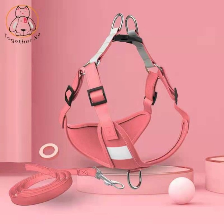 Universal-Haustierwestengeschirr für Katzen und Hunde - Laufleine Small rosa