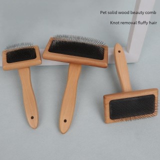Tierpflegekamm aus Massivholz – Nadel, Entwirrung, schwebendes Haar und flauschiges Fell, Luftkissenkamm für Hunde und Katzen