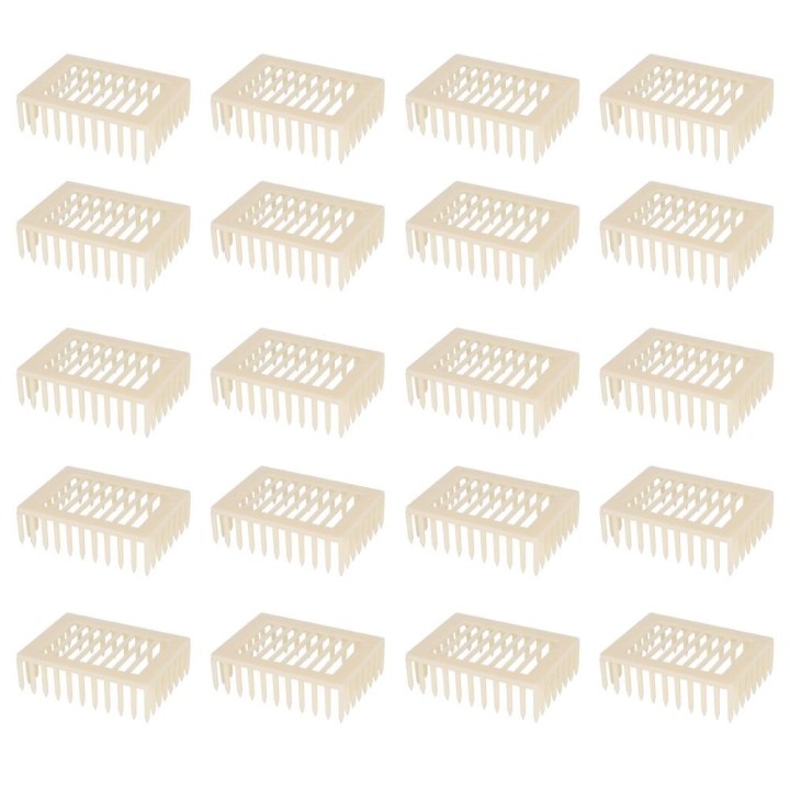 20Pcs Kunststoff Quadratische Form Königin Aufzucht Box Bee Käfig Imker Werkzeug Bienenzucht Ausrüstung
