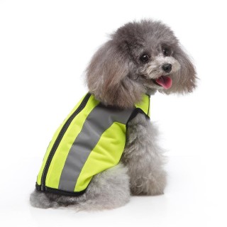 Sicherheitsnachtwäsche für Hunde mit reflektierendem Reißverschluss Model AQY01, Size L fluoreszierende grün