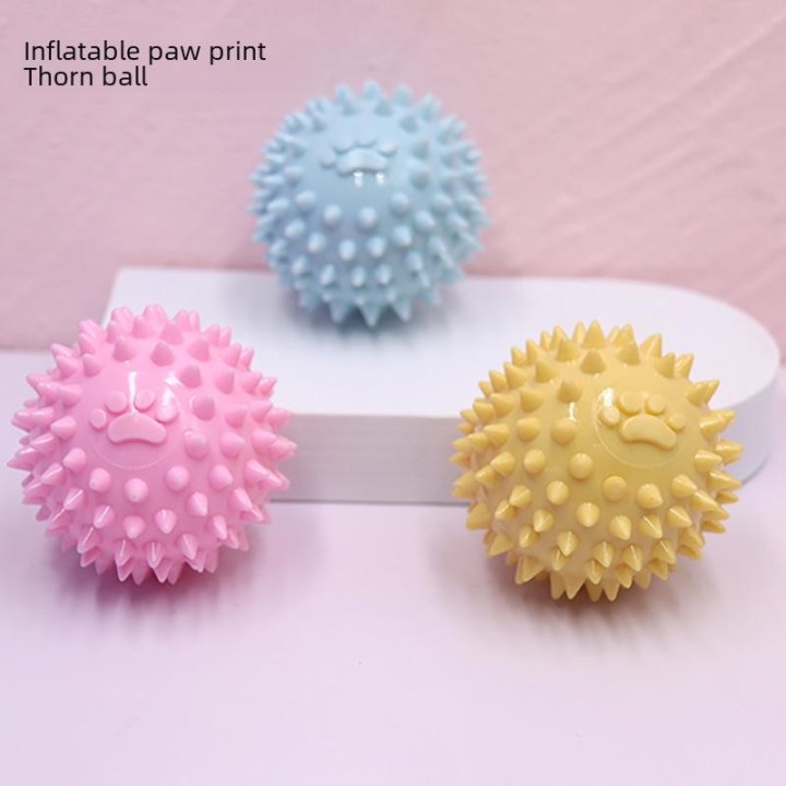 Paw Print Thorn TPR-Spielball – 6 cm Sound- und Kauspielzeug für Hunde zur Linderung von Langeweile Inflatable Silent Spike B