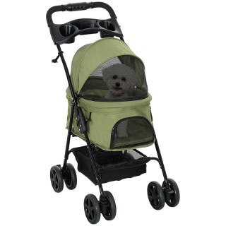 Hundewagen Pet Stroller für kleine Hunde und Katzen Dunkelgrün