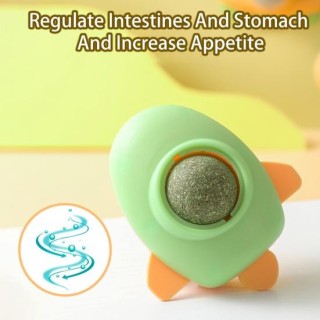 Lustiges, bissfestes, leicht zu klebendes Katzenballspielzeug, staubdichtes Leckzubehör B gelb