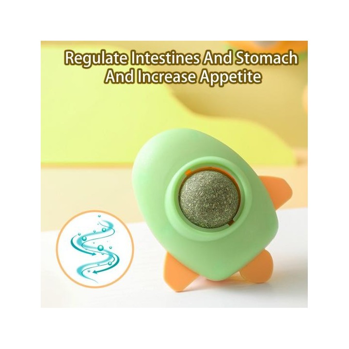 Lustiges, bissfestes, leicht zu klebendes Katzenballspielzeug, staubdichtes Leckzubehör B gelb