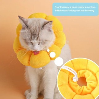 Sonnenblumen-Katzenhalsband, elisabethanisches Katzenhalsband, Anti-Leck- und Kratzschutz, Haustier-Kätzchenhalsband, Kätzche