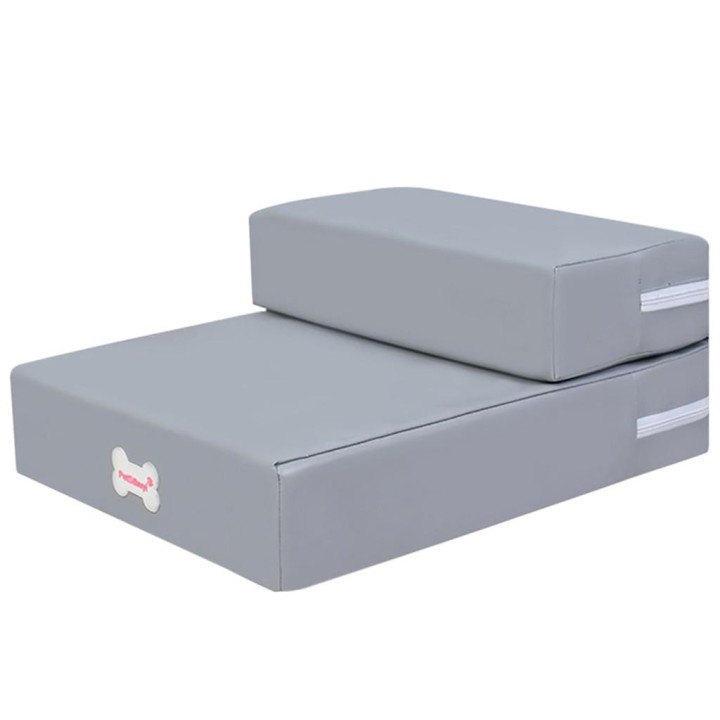 (SU)Wasserdichte, faltbare Haustiertreppe aus Leder, abnehmbares Haustierbett, Katzen- und Hunderampe, 2 Stufen OR orange