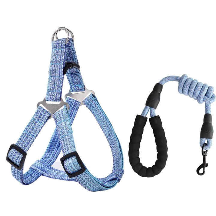 Mode Haustier Hund 120 cm Kleine Mittlere Geschirr Brustgurt Kragen Leine Zugseil S blau
