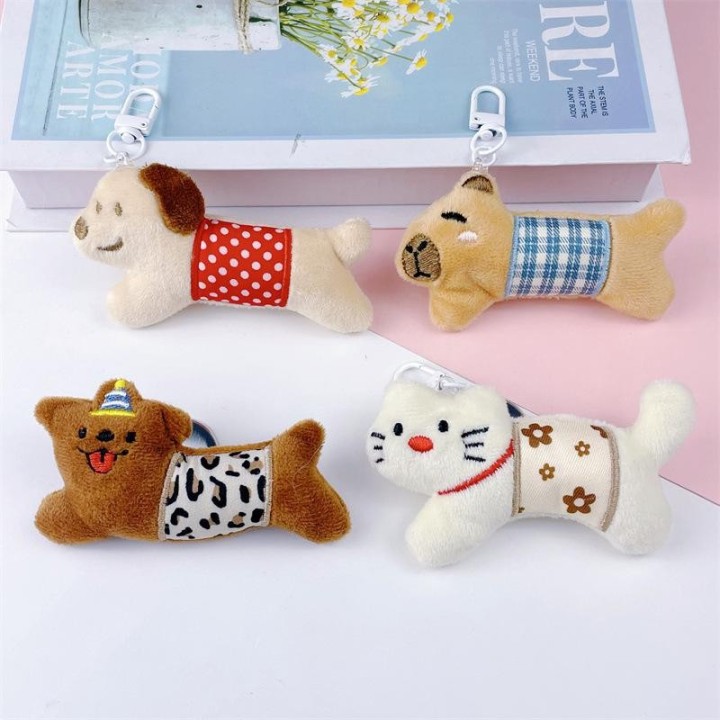 Süßer koreanischer Tier-Cartoon-Anhänger - Hund und Delfin im Leopardenmuster für Herbst/Winter Back Opening [Accessories]