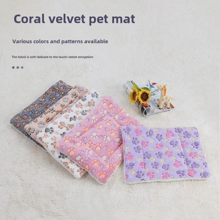 Korallenfleece-Haustiermatte: Warme, bissfeste, leicht zu reinigende Schlafdecke für Hunde und Katzen XS - 32x25 cm