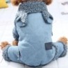 Hund Winter verdickte warme Kleidung Haustier vier Beine Kleidung XL blau