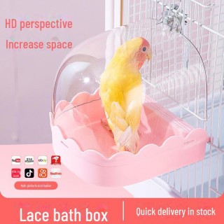 Papageienbadewanne: Tigerfell-Jade, Pfingstrosen-Design und mehr für kleine Vögel. X-13 bathtub weiß