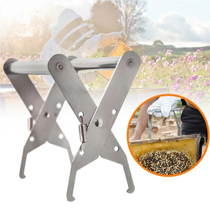 Edelstahl Bee Hive Rahmen Halter Capture Frame Grip Honig Biene Werkzeug silber