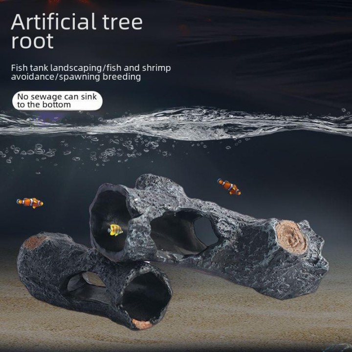 Stilvolles Baumstumpf-Aquarium & Reptilienversteck: PVC-Ornament für Aquarien und Tiergehege Small wine barrel without holes