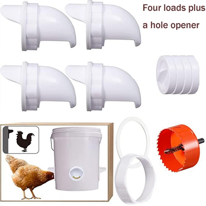 Futterspender für Hühner und Enten, Geflügelfutterspender, Hühnereimer, Schwerkraft-Futterspender, Lazy Chicken Feeder, Verhi