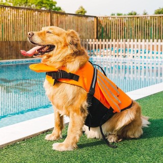 Schwimmweste für Hunde mit Flügeldesign, Schwimmweste für Haustiere, Schwimmring für Hunde, Rettungsring, Badeanzug mit Griff
