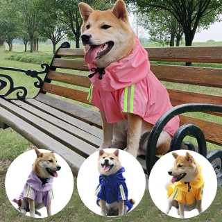 Haustierkleidung mit Kapuze, wasserdichte Jacke, Hunderegenmantel, wasserdichter Poncho für große, mittelgroße und kleine Hun