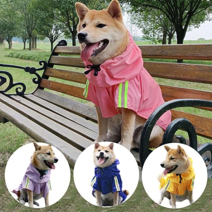 Haustierkleidung mit Kapuze, wasserdichte Jacke, Hunderegenmantel, wasserdichter Poncho für große, mittelgroße und kleine Hun