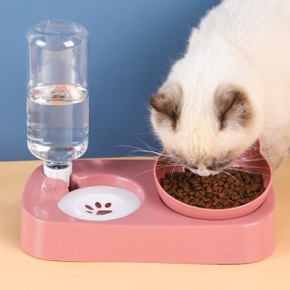 Haustier Hund Schüssel Automatische Feeder Katzenfutter Schüssel mit Wasser Brunnen Schüssel Trinken Erhöhten Stand Gericht K