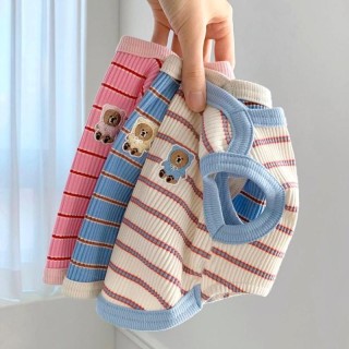 Süße Haustierweste, gestreifte Hundekleidung, bequeme Hundeweste, atmungsaktives Welpenhemd, Sommer-Katzenweste, Haustierpull