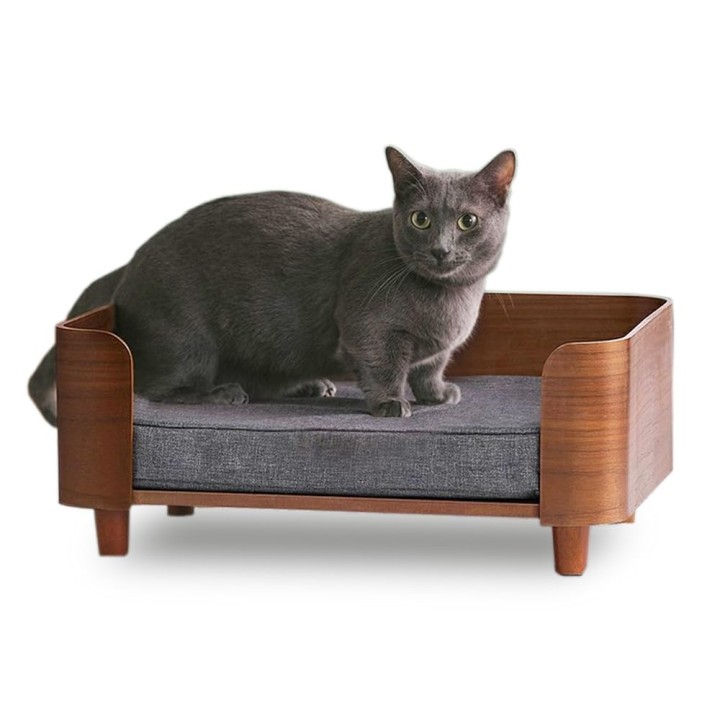 Iris Ohyama Katzenbett Hundebett Sperrholz Quadratisch Haustierbett Innen Walnuss PW-SPB49