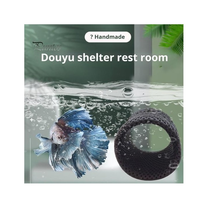 Betta-Fischtunnel, Aquariumhöhle mit Saugnapf, Kunststoff-Fischversteck, hohles Betta-Fischspielzeug, Aquariumdekor für klein