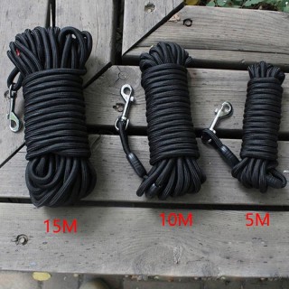 Praktische Hundeleine für mittelgroße und große Hunde, 5 m/10 m/15 m, schwarze Nylon-Hundeleine, Outdoor-Walking-Training S