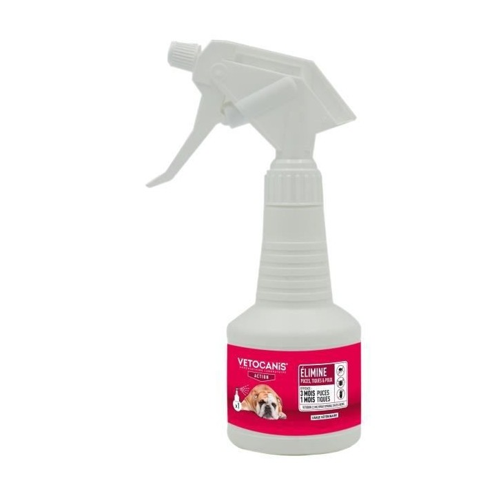 VETOSOIN Antiparasiten-, Floh- und Zeckenspray mit Fipronil - 250 ml - Für Katzen und Hunde